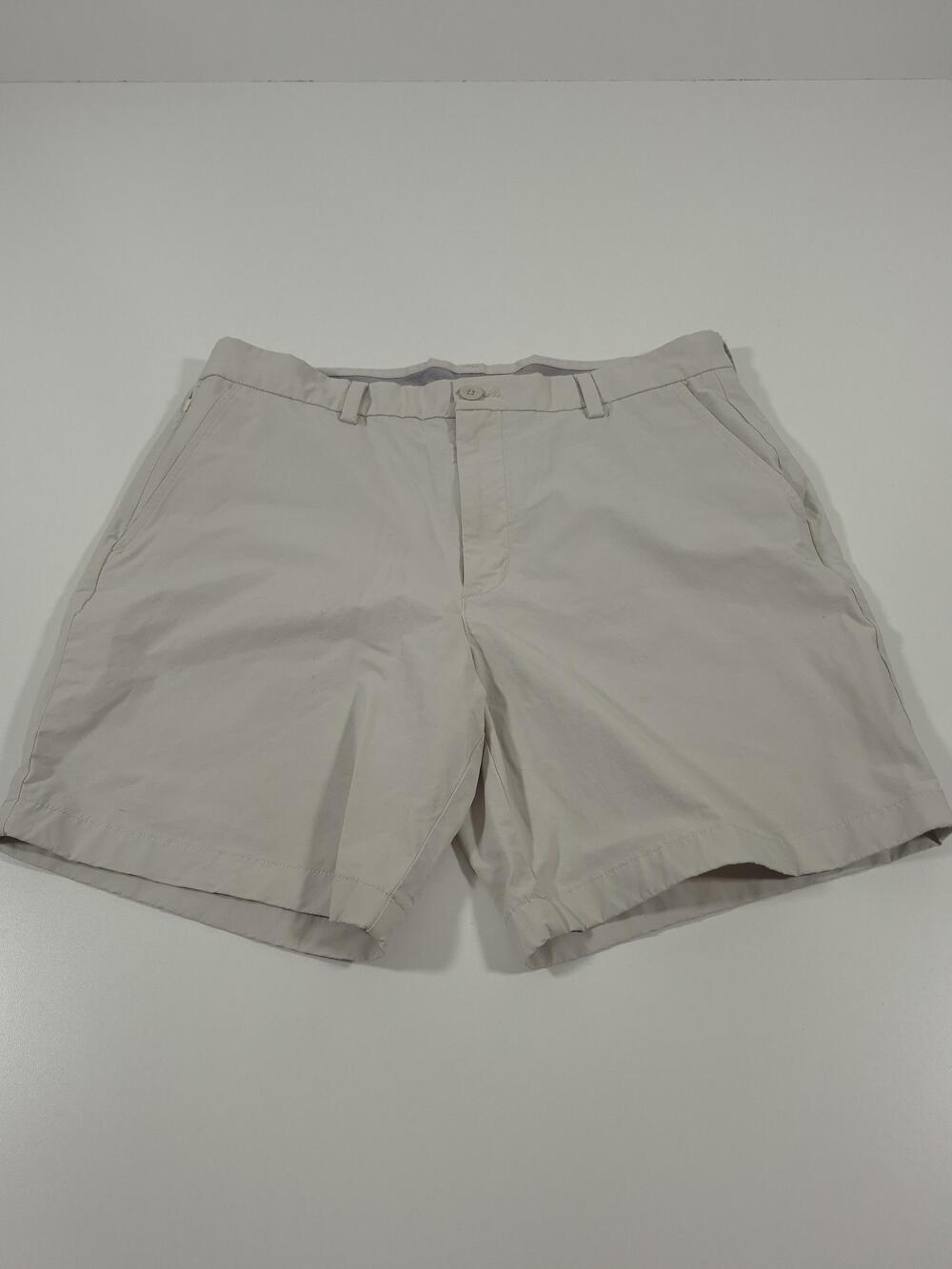 Vineyard Vines On The Go Shorts Mens 34 Beige Chino 7" Inseam Stretch Casual
